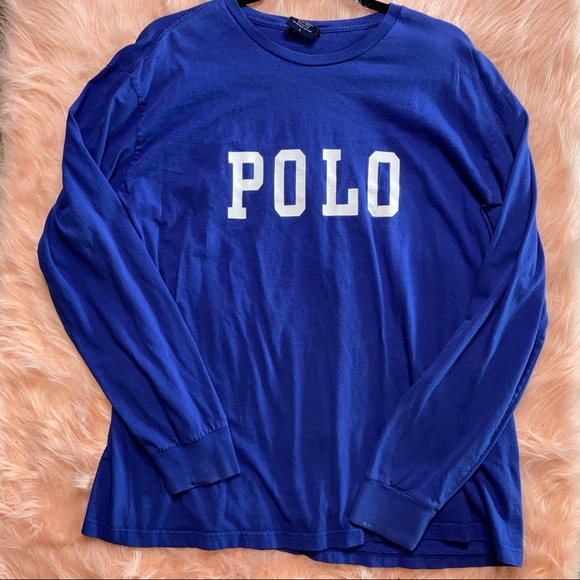 Vintage Polo Sport Spell Out Long Sleeve Tee Large - Picture 2 of 5